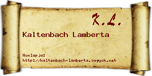 Kaltenbach Lamberta névjegykártya